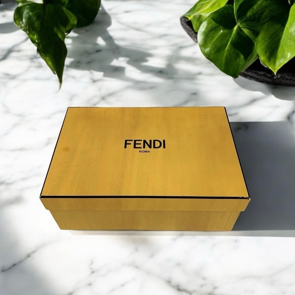 Authentic EMPTY FENDI BOX Women's Sandals Shoes Box With Care Instructions Book